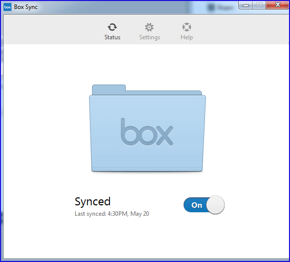 включение Box Sync