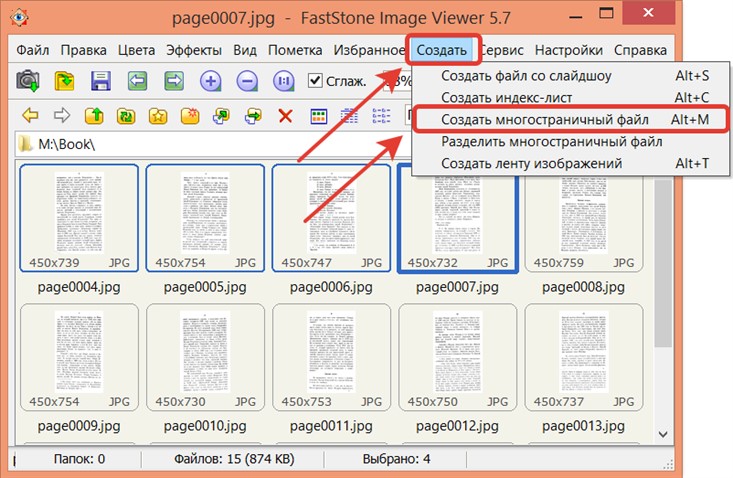 Многостраничный файл в FastStone Image Viewer